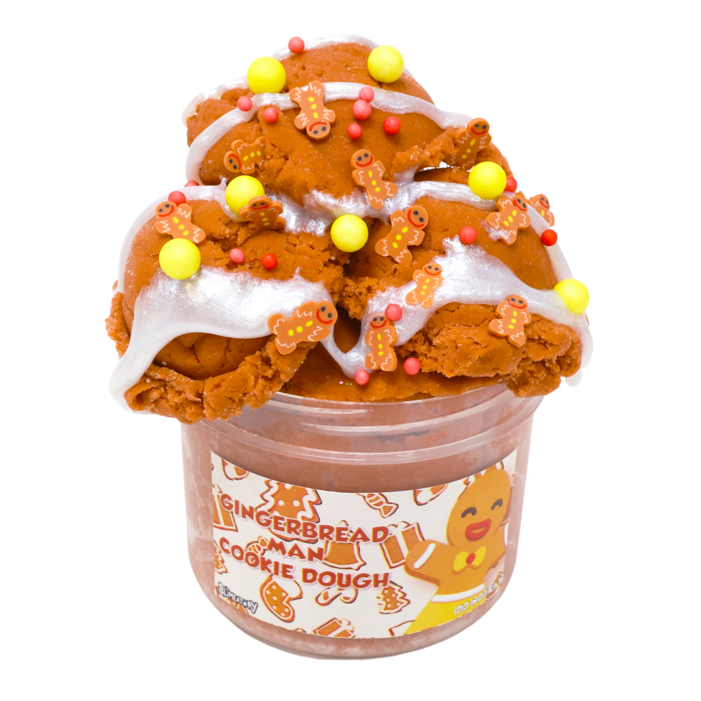 Gingerbread Man Cookie Dough 8oz Cloud Fluff Slimeatory gingerbread-man-cookie-dough-8oz-cloud-fluff-slimeatory