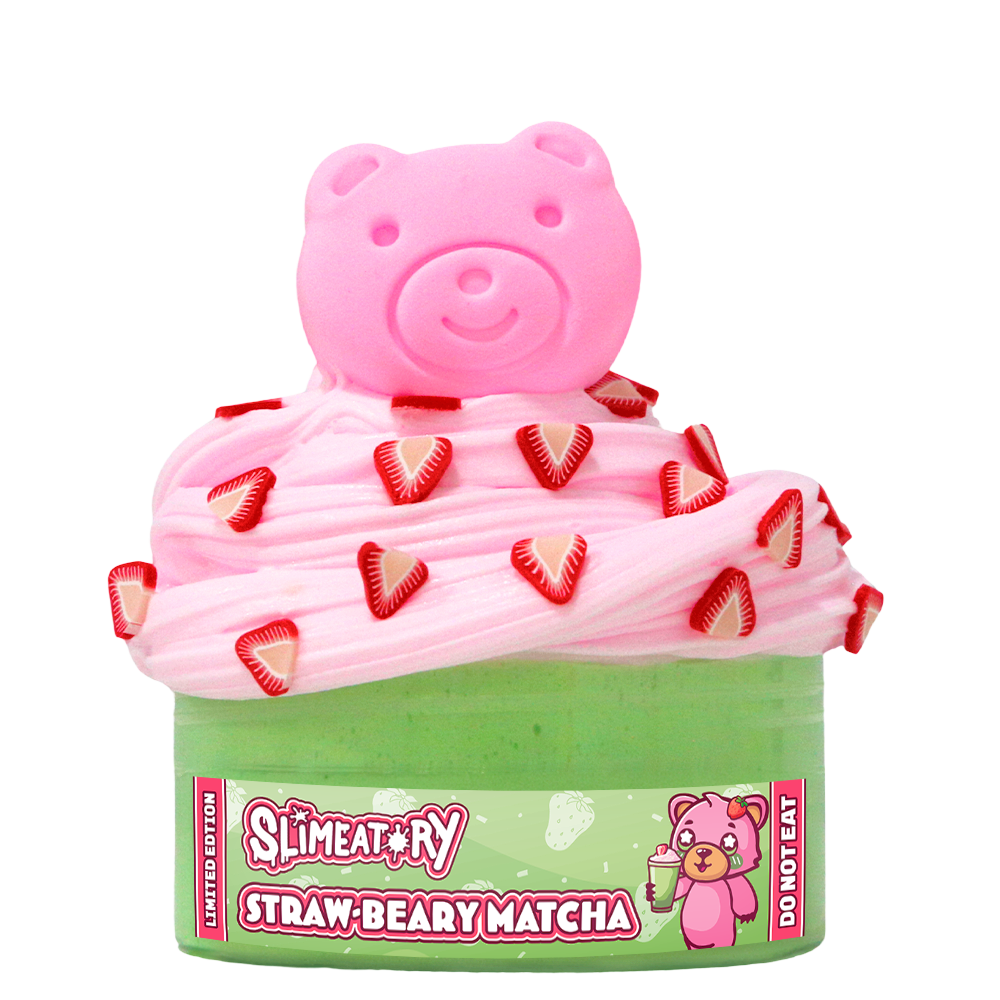 Straw-Beary Matcha Slime – 8oz Basic Slime DIY Clay Kit | Slimeatory