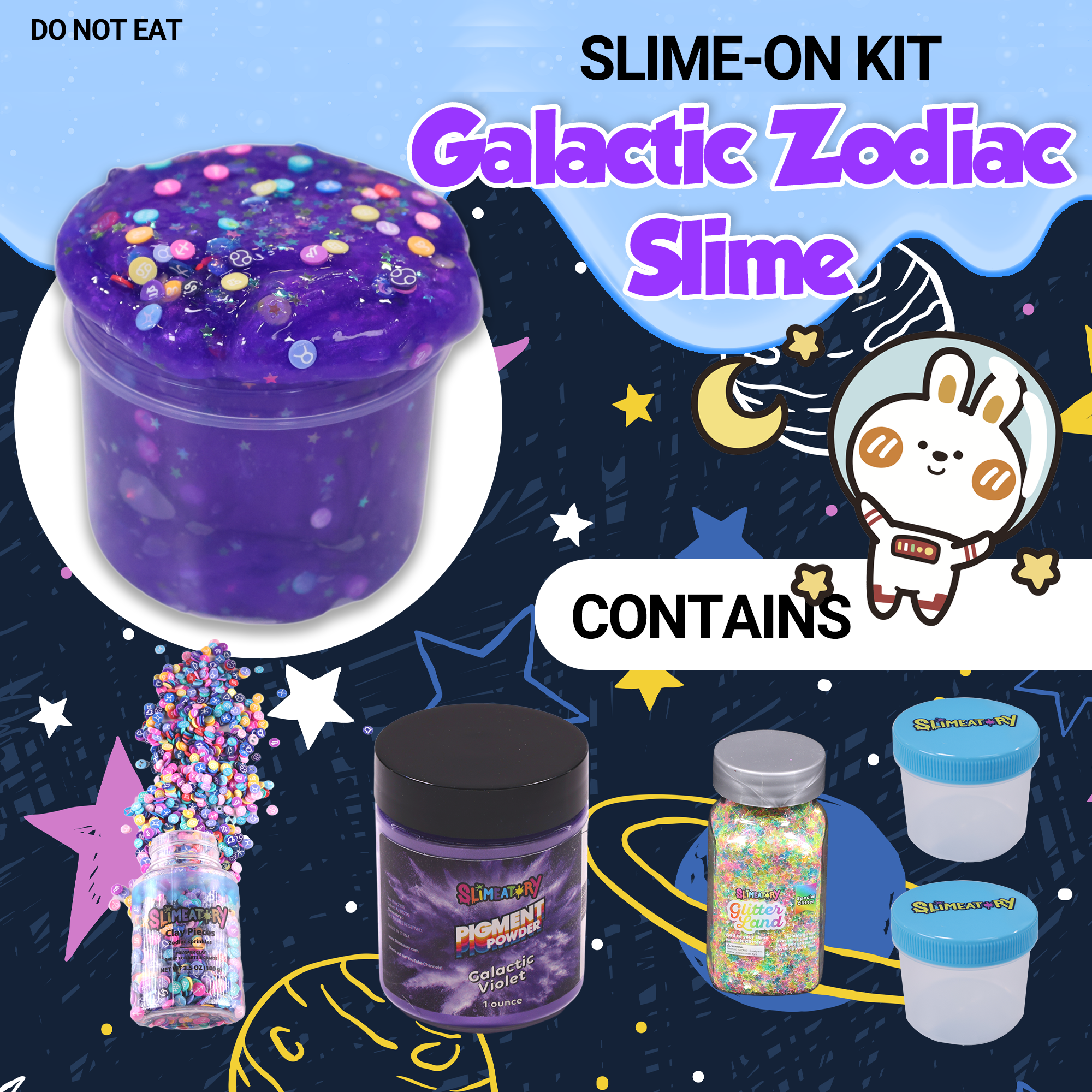 Zodiac, Glitter, Clear Slime